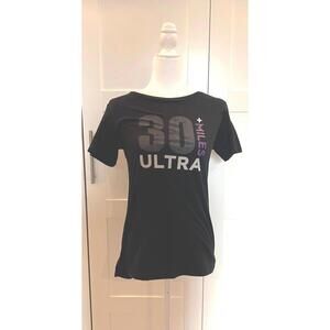 New Women's Black Official Spartan Race 30+ Miles Ultra T-Shirt Size Large